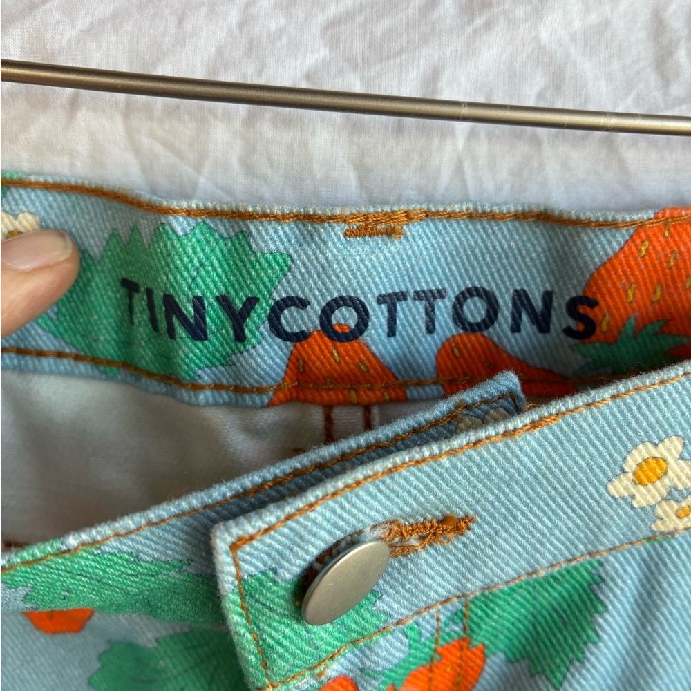 NWT SS25 SET / Tiny Cottons Crop Top + Straight Jeans Strawberries Set - Picture 3 of 16